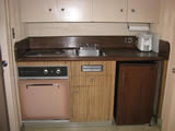 Kitchenette area in a hotel room at Waikiki Beach